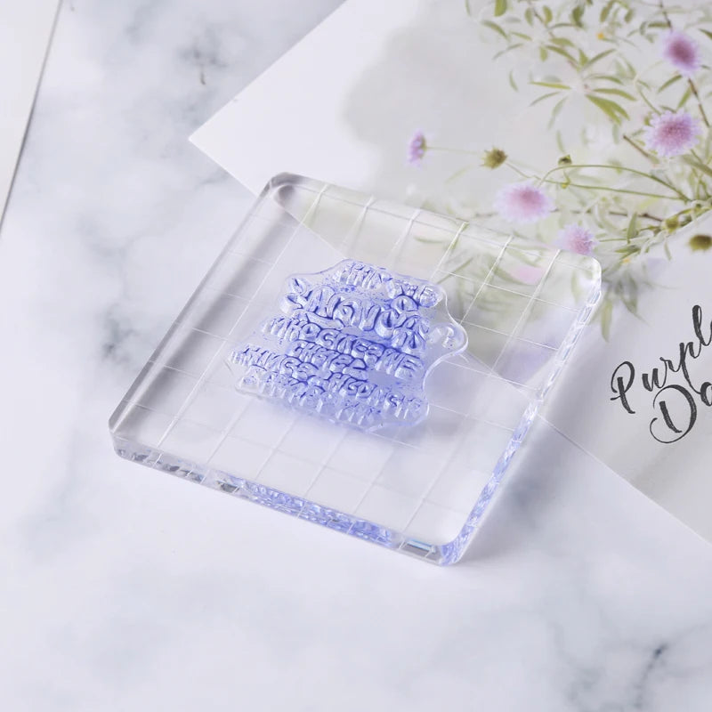 Acrylic Silicone Clear Stamps Block For Scrapbooking DIY Album Cards Decoration Embossing Handle Starter Shape Stamp