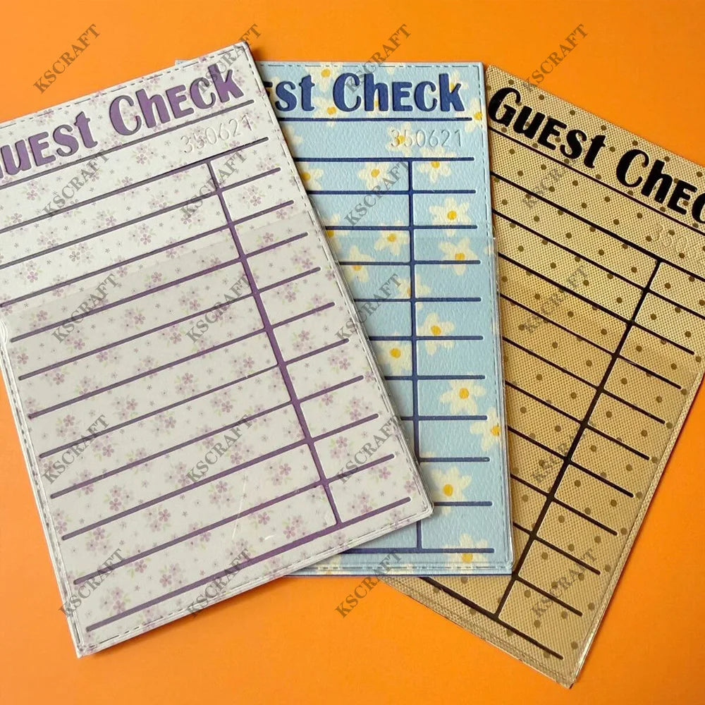 KSCRAFT Guest Check Cutting Dies Stencils for DIY Scrapbooking Decorative Embossing DIY Paper Cards