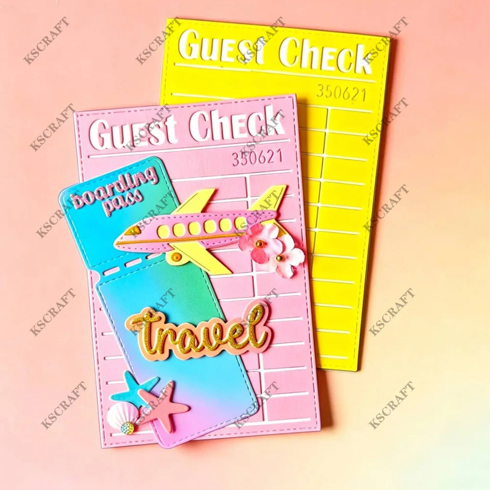 KSCRAFT Guest Check Cutting Dies Stencils for DIY Scrapbooking Decorative Embossing DIY Paper Cards