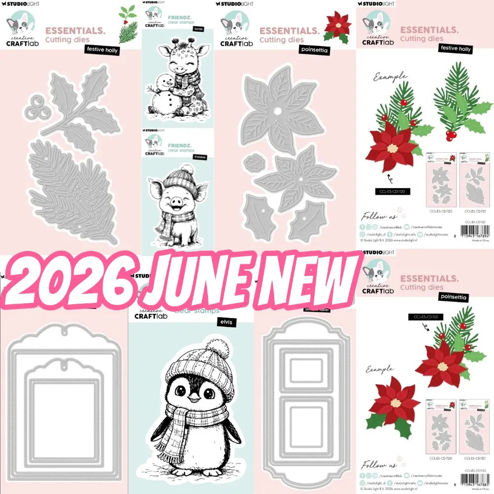 Giraffes wearing scarves 2026 Stamps And Dies Scrapbook Diary Decoration Stencil Embossing Template DIY Greeting Card Handmade